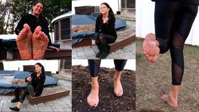 Brooke's Cold Barefoot Mud Walk – Dirty Feet, Muddy Soles & Winter Foot Fetish