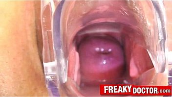 Natural busty teen Jennifer Amton gets her big tits and pussy pumped at a medical fetish clinic