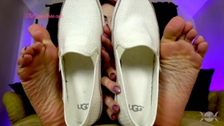 White Sweaty Slip-on Foot Worship Free Preview
