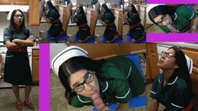 Nurse eRica deep throats a cock & takes a facial during the quarantine!