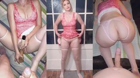 Hotwife in Pink Dress gets fucked