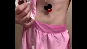 Embarrassing: WearingFunnyJuniord wear, toying with anus and nipples