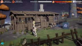 Elden Ring parody porn game destroys her big tits and ass with a big dick threesome