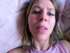 Step sis creampie with fat cock, rough hook-up in POV.
