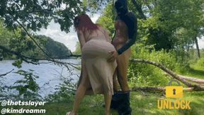 TS Kim Dream's Lakeside rendezvous with stranger's big cock