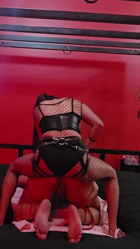 DOMINAFIRE CANING AND ANAL STRAPON FUCKS SLAVE