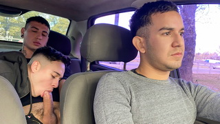 Taxi driver picks up two young studs from their first date