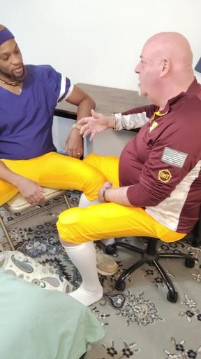 Coach Teaches Player How to Handle Balls