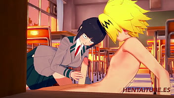 Boku No Hero Hentai  - Jiro Kyoka &amp_ Kaminari Denki Sex at Classroom Handjob, Blowjob, Boobjob &amp_ Fucked 1/2