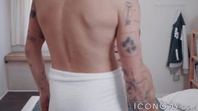 Naughty Andy Taylor chokes on cock before rading it hardcore