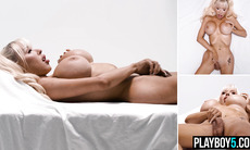 Huge tits shemale Brittney Kade masturbation jerking her big cock