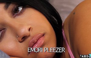 Chubby ebony teen stepdaughter Emori Pleezer finding solace on stepdads BWC