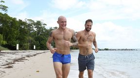 Wesley Woods Blows Trevor Laster on the Beach Before Pounding His Ass