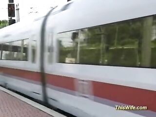 Train fucking with nasty german wife