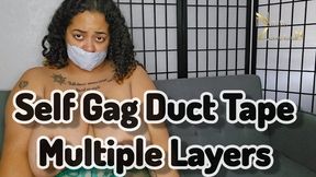 Self Gagged With Duct Tape Multiple Layers 1080