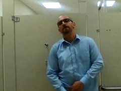 Jerking in a public restroom