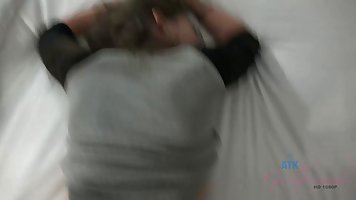 Anal sex loving brunette with small tits, Gia Paige got fucked hard and creampied in the end