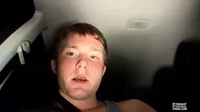 Straight thus Billy tugs his cock while riding in his car