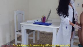 Doctor Jennyfer Solves Erection Problem During Exam!