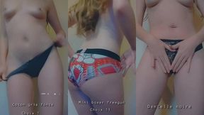 viens decouvrir dans un effeuillage tres sexy mes strings/tangas et petites ...
