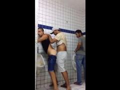 Public Restroom Hookup Caught on Webcam