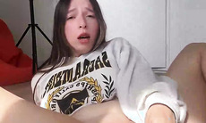 Squirt blowout floods neighbors, feverish POV with extreme taut pussy and slim yam-sized 18-25 yo brunette in homemade HD porn.