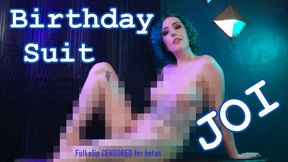 CENSORED BIRTHDAY SUIT JOI - Beta Safe Pixelated Fully Nude Goddess Worship Femdom POV Jerk Off Instructions by Miss Faith Rae with Orgasm Control and Financial Domination - 4k