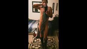 Frances Sinclair massages his shaved uncut cock first thing this morning.