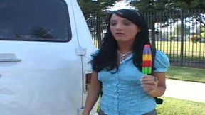 Fucking in the Vans Scene 4 - Big Ass Brunette in Lingerie Loves to Fuck in the Ice Cream Truck