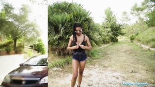 Public Agent Ebony Tina Fire and Huge Swinging and Bouncing Boobs Fucked Outdoors