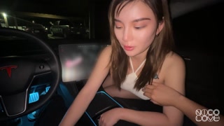 POV Cute Asian Sneaky Car Blowjob and Swallowing Every Drop - NicoLove