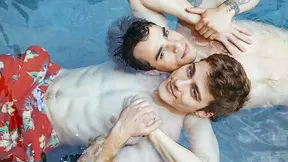 Poolside anal pounding for Blake Mitchell & Levi Karter