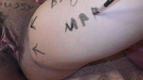BBW wife get covered in a dirty bodywritings before gangbang! - Milky Mari