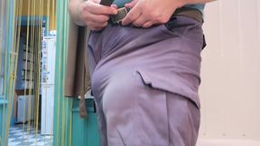 Freeballing in summer shorts