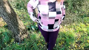 Crazy chick slaps her own tits