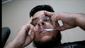 Nose Fetish Fun With Plastic Wrap!