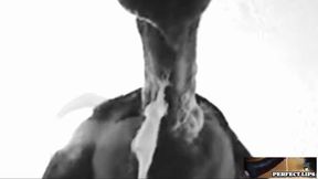 PERFECT LIPS-goes black an white with a ass sloppy MOUTH!!!