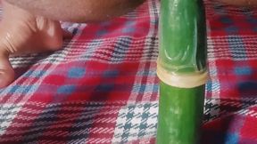 Only cucumber inside my anus with condom