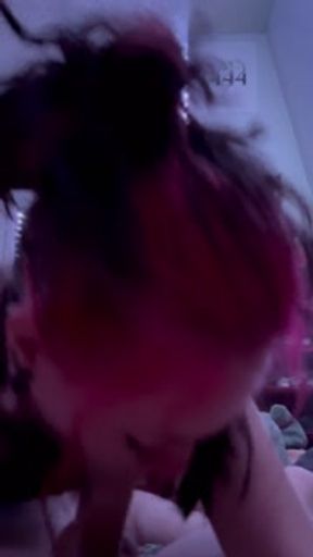 Intimate blowjob turns into riding him till he cums in me