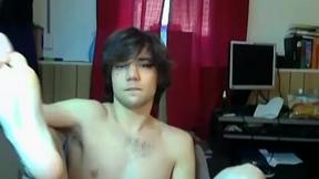 ”Webcam superstar Zack Randall jacking it for his lovely fans”