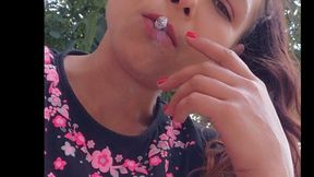 Outdoor Smoking Moments – Calm Exhales Through Nose & Mouth