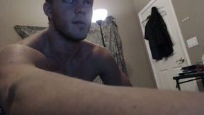 Jerking,deep Voice,blond Gymed Dude