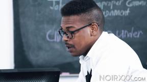 ”Ebony dudes Adrian Hart & Tony Genius set the books aside to fuck one another”