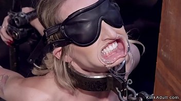 Blonde in extreme bondage whipped