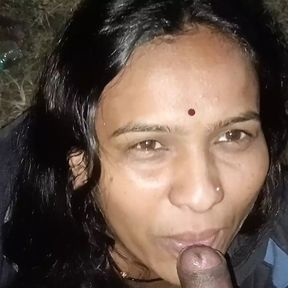 Jungle at night cum in mouth  and blowjob