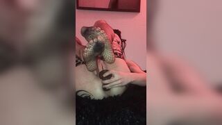MadameD small emo femboy smashing his twat with a large plaything