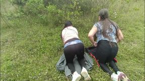 Hot wives swap in the woods for a wild cuckold session