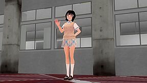 Toyota Nono Introduce Herself With Japanese Uniform.upskirt