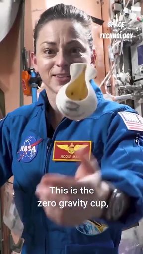 NASA astronaut holding a banana