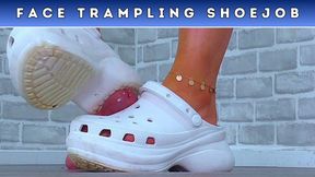 Goddess Amber - Trampling Your Face & Milking Your Cock Under Nurse Hannah's Crocs - Gag & Glans Cam (226A) - Face Trampling Shoejob